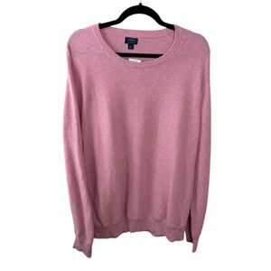 J Crew NEW XL Pink 100% Cotton Garter Stitch Sweater Preppy